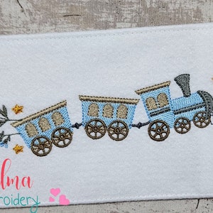 Cute Little Train - Machine Embroidery Design - Fill Stitch - Newborn Embroidery - 5x7 5x8 6x10 7x12 - Nursery Embroidery - New Baby Designs