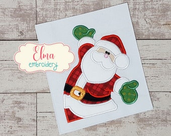 Aplique de Papá Noel - Diseño navideño para bordar a máquina (Descarga digital)