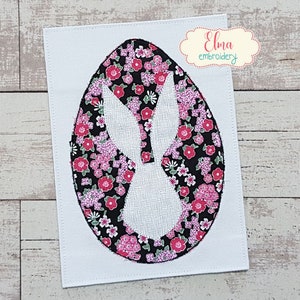 Easter Egg and Bunny - Machine Embroidery Design - Raggy Applique Embroidery - Animal Embroidery Design - 4x4 5x4 5x7 5x8 6x10 7x12