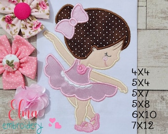Ballerina Bow Applique: Machine Embroidery Design (4x4-7x12)