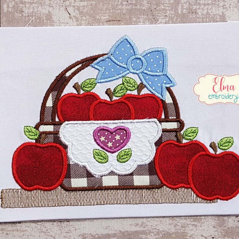 Apple Applique - Etsy