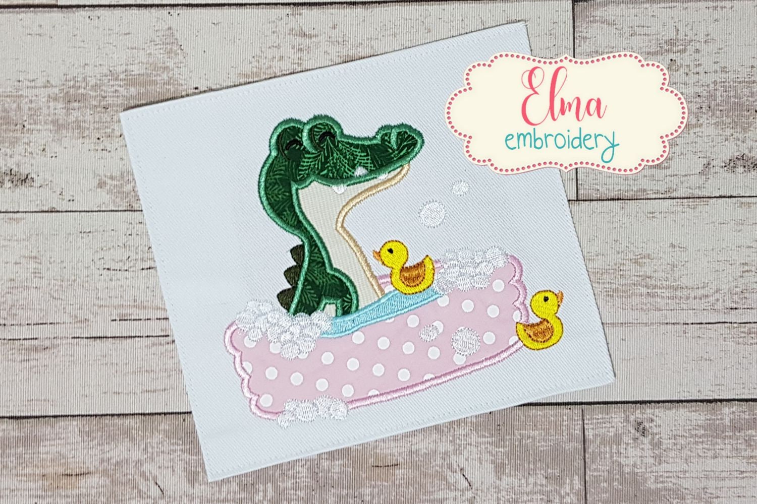 Aligator Bath Machine Embroidery Design Applique Embroidery Etsy