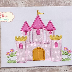 Princess Castle Applique - Machine Embroidery Design (4x4 5x4 5x7 5x8 6x10 7x12)