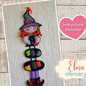 Halloween Witch ITH Embroidery Design – In-The-Hoop Applique (5x7 6x10 7x12)