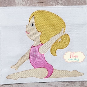 Gymnast Girl - Fill Stitch - 3x3 4x4 5x5 6x6 7x7 - Machine Embroidery Design - Gymnast Embroidery - Sports Girl Embroidery