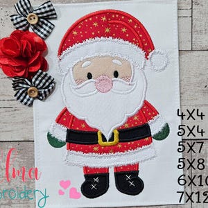 Weihnachtsmann Applikation: Weihnachten Stickdatei (Digitaler Download)