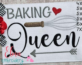 Baking Queen Fill Stitch - Machine Embroidery Design (Digital Download)