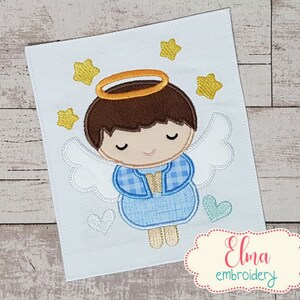 Little Angel Boy - Applique Embroidery - Machine Embroidery Design - 4x4 5x5 6x6 7x7 - Religious Embroidery