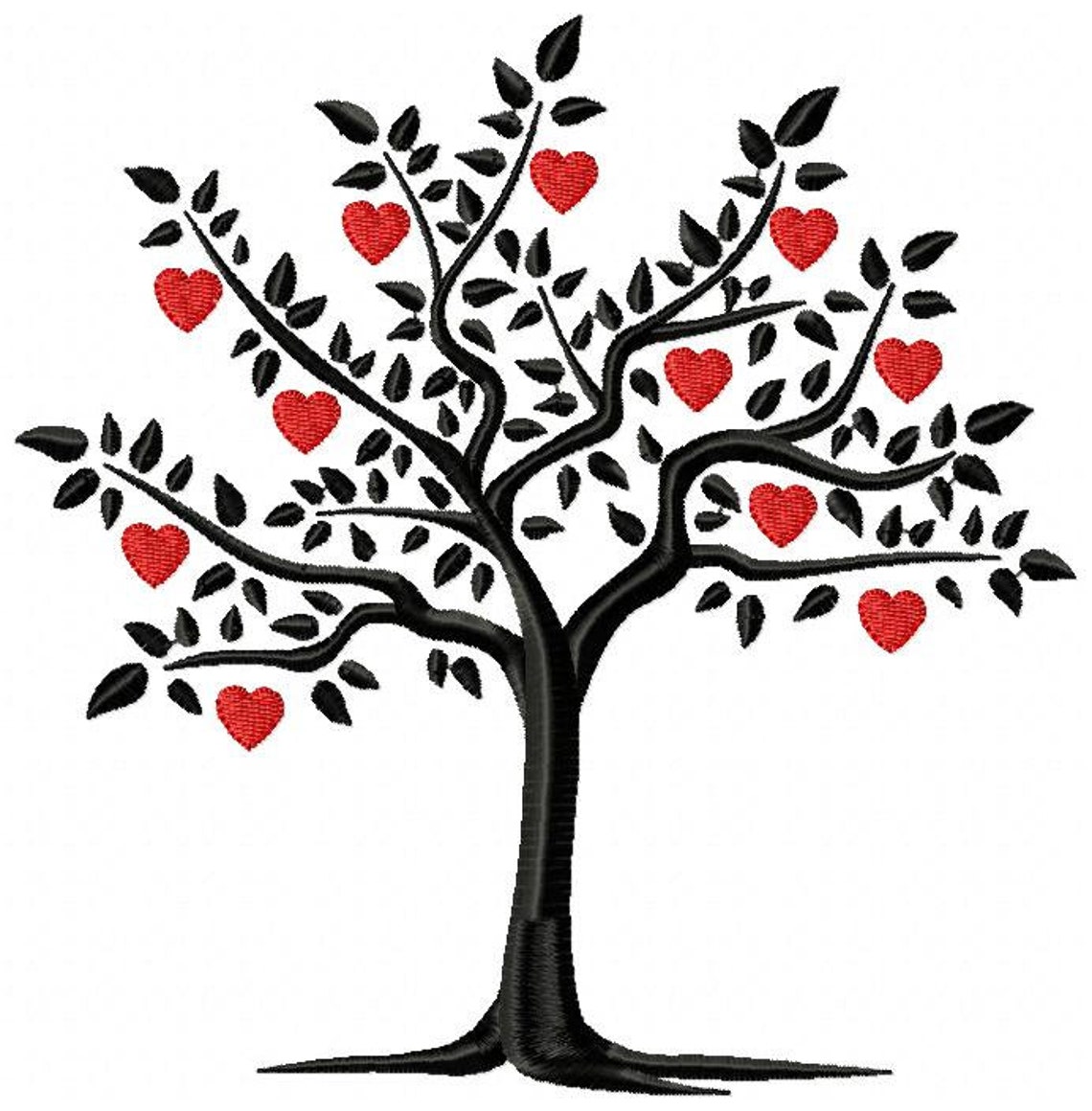 Tree of love hearts machine embroidery design fill stitch  etsy Tree of love hearts machine embroidery design fill stitch  etsy