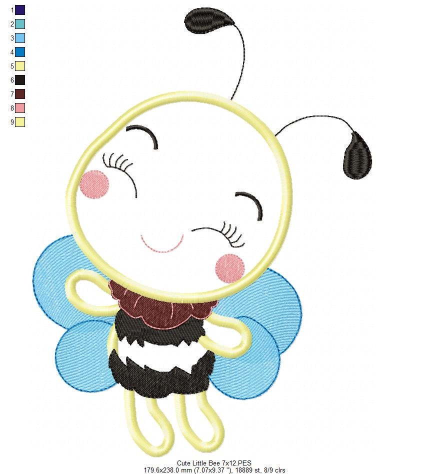 Bumble Bee Applique Machine Embroidery Design – Animal (digital ...