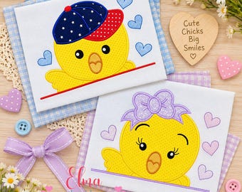 Baby Chick Embroidery Design, Spring Easter Applique (Digital Download)