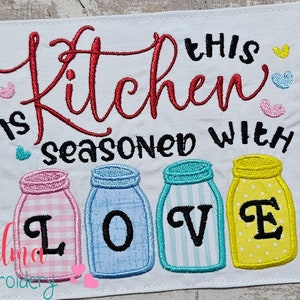 Kitchen Seasoned with Love Applique - Machine Embroidery Design (Digital Download)
