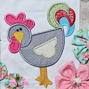 Little Farm Rooster Applique - Machine Embroidery Design (Digital Download)