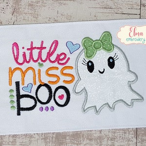 Little Miss Boo - Bordüren-Design - 5x7 6x10 - Halloween-Bordüren-Design in Maschinen