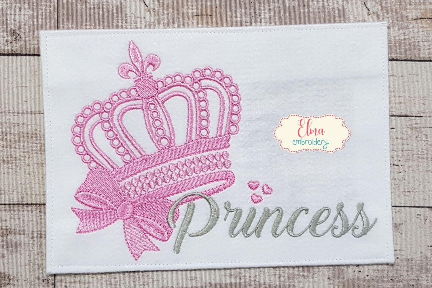 Princess Tiara Fill Stitch Embroidery Design (Digital Download)