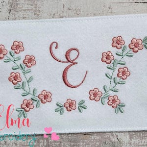 Floral Frame Machine Embroidery Design: Little Flowers Fill Stitch (Digital Download)