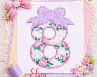 11th Birthday Applique Cute Love Heart 11 Number Instant Digital