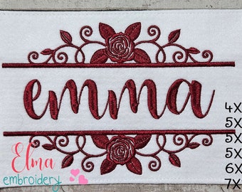 Floral Frame Fill Stitch Machine Embroidery Design (Digital Download)