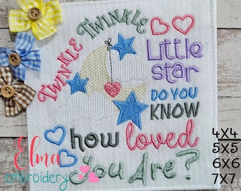Twinkle Star Fill Stitch - Baby Embroidery Design (Digital Download)
