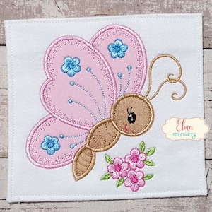 Cute Butterfly -  Machine Embroidery Design - Applique Embroidery - Animal Embroidery - 4x4 5x4 5x5 6x6 - Cute Butterfly with Hearts