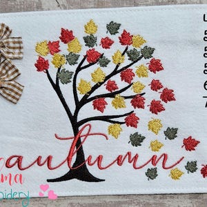 Autumn Tree Leaves Fill Stitch Machine Embroidery Design (Digital Download)