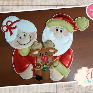 Santa & Mrs. Claus Applique: Christmas Machine Embroidery Design (5x7, 5x8, 6x10, 7x12) (Instructions Included)