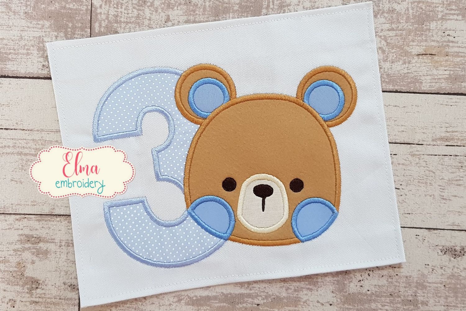 Teddy bear boy number 3 three 3rd third birthday applique  etsy Teddy bear boy number 3 three 3rd third birthday applique  etsy