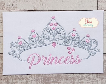 Princess Tiara Fill Stitch Embroidery Design (Digital Download)