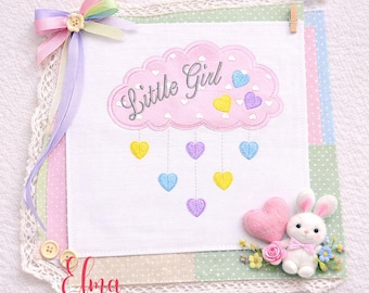 Little Girl Cloud Embroidery Design: Nursery Decor (Digital Download)