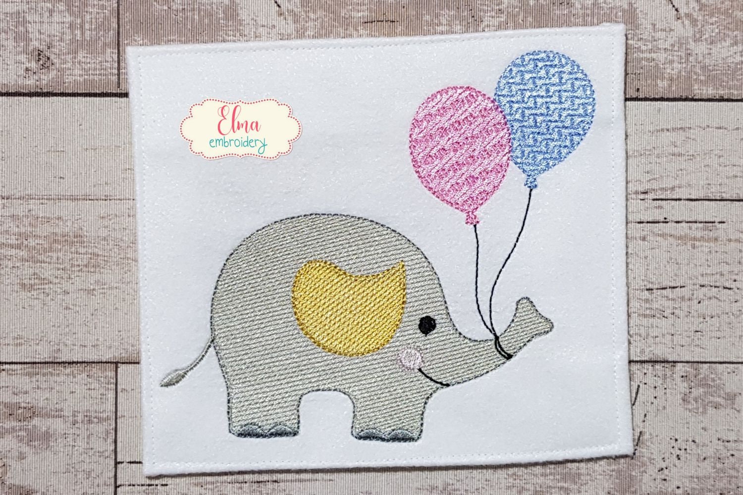 Elephant and balloons machine jessecmault design applique  etsy