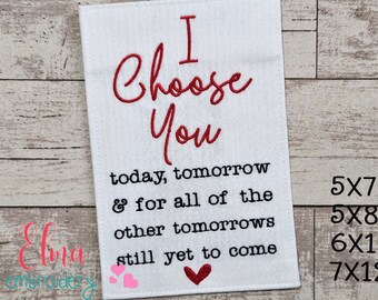 I Choose You Embroidery Design: Valentine's Day Fill Stitch (Digital Download)