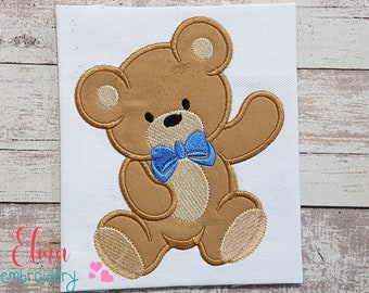 Teddy Bear Waving - Machine Embroidery Design - Applique Embroidery - Animal Embroidery - 4x4 5x4 5x4 5x7 5x8 6x10 7x12