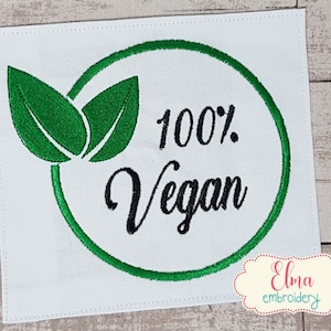 100% Vegan - Fill Stitch Embroidery Design - 3x3 4x4 5x5 6x6 7x7 8x8 - Machine Embroidery Design - Vegan Embroidery