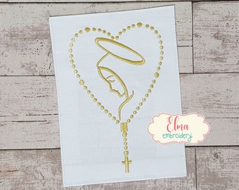 Angel - Our Lady of Fatima - Fill Stitch Embroidery - 4x4 5x7 - Machine Embroidery Design - Religious Embroidery - Catholic Embroidery