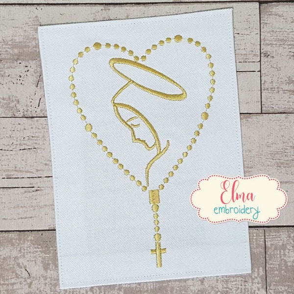 Angel - Our Lady of Fatima - Fill Stitch Embroidery - 4x4 5x7 - Machine Embroidery Design - Religious Embroidery - Catholic Embroidery