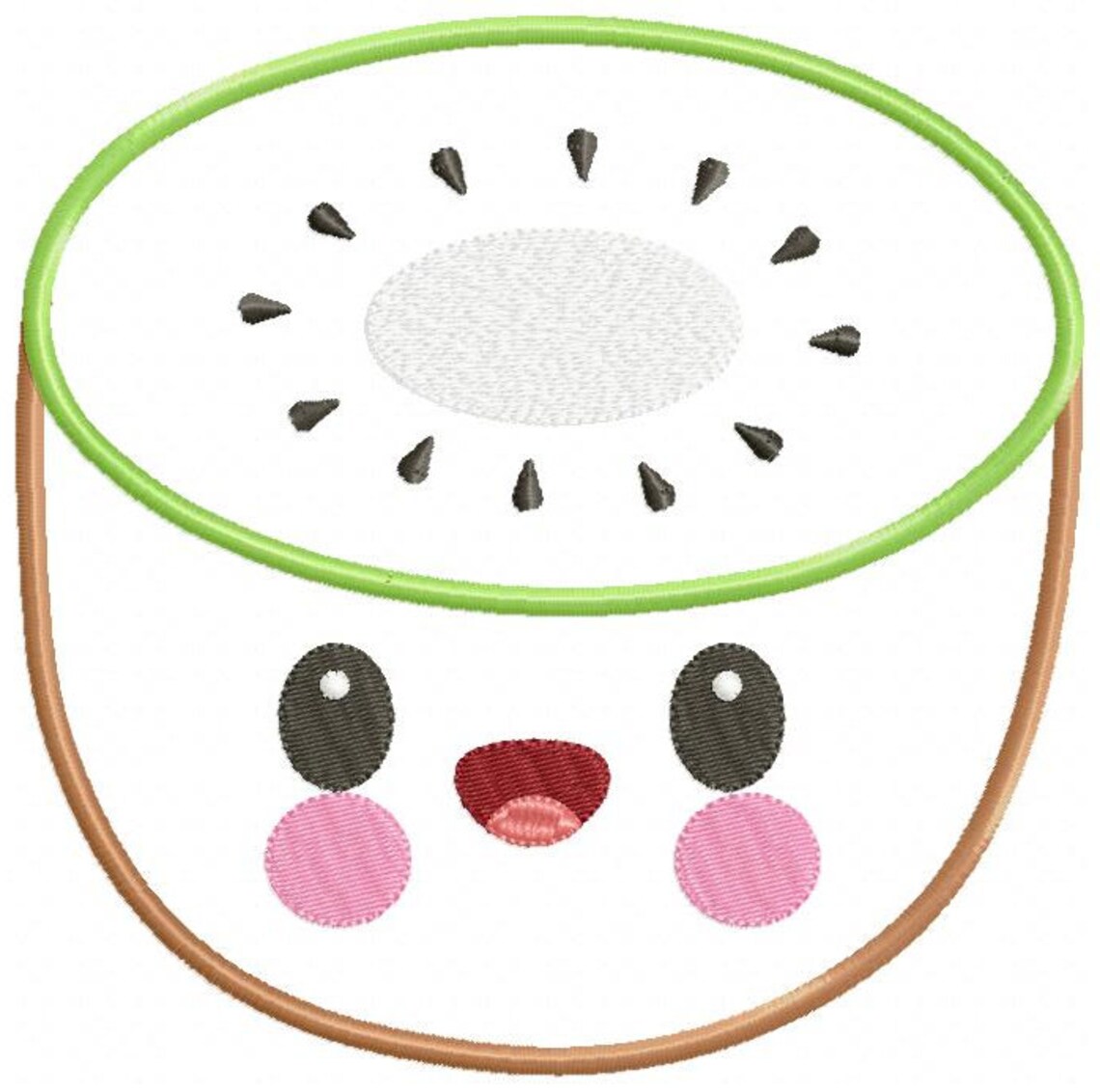 Kawaii Kiwi Applique Embroidery Design 4x4 5x4 5x7 5x8 Etsy