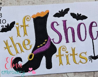 Witch Shoe Applique: Halloween Embroidery Design (5x4-7x12) (Digital Download)