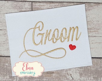 Groom Embroidery Design - 4x4 5x7 6x10 - Machine Embroidery Design - Bride Embroidery - Wedding Embroidery - Groom embroidery