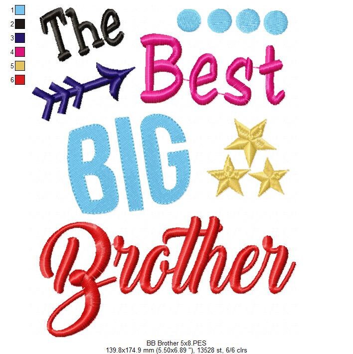 The Best Big Brother Big Brother Embroidery Fill Stitch - Etsy