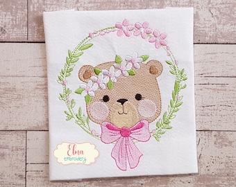 [GRAVER]★FLOWER BEAR SMILE EMBROIDERY SHORT PADDING GRAVER]☆FLOWER BEAR SMILE EMBROIDERY SHORT PADDING
