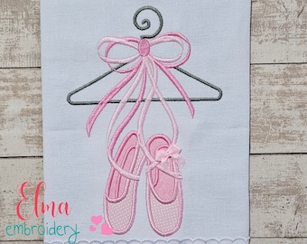 Ballerina Shoes Applique: Ballet Embroidery Design (Digital Download)