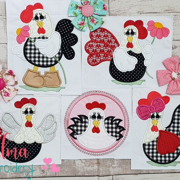 Chicken Applique Etsy