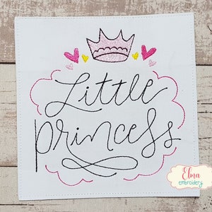 Princesinha - Brautkrone - Provérbios do bordado da princesa tiara - 4x4 5x5 6x6 7x7 - Design de bordado à máquina - Bordado com citações