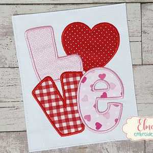 Love Heart Word -  Machine Embroidery Design - Applique Embroidery - Valentines Embroidery - 4x4 5x5 6x6 7x7 - Love Embroidery
