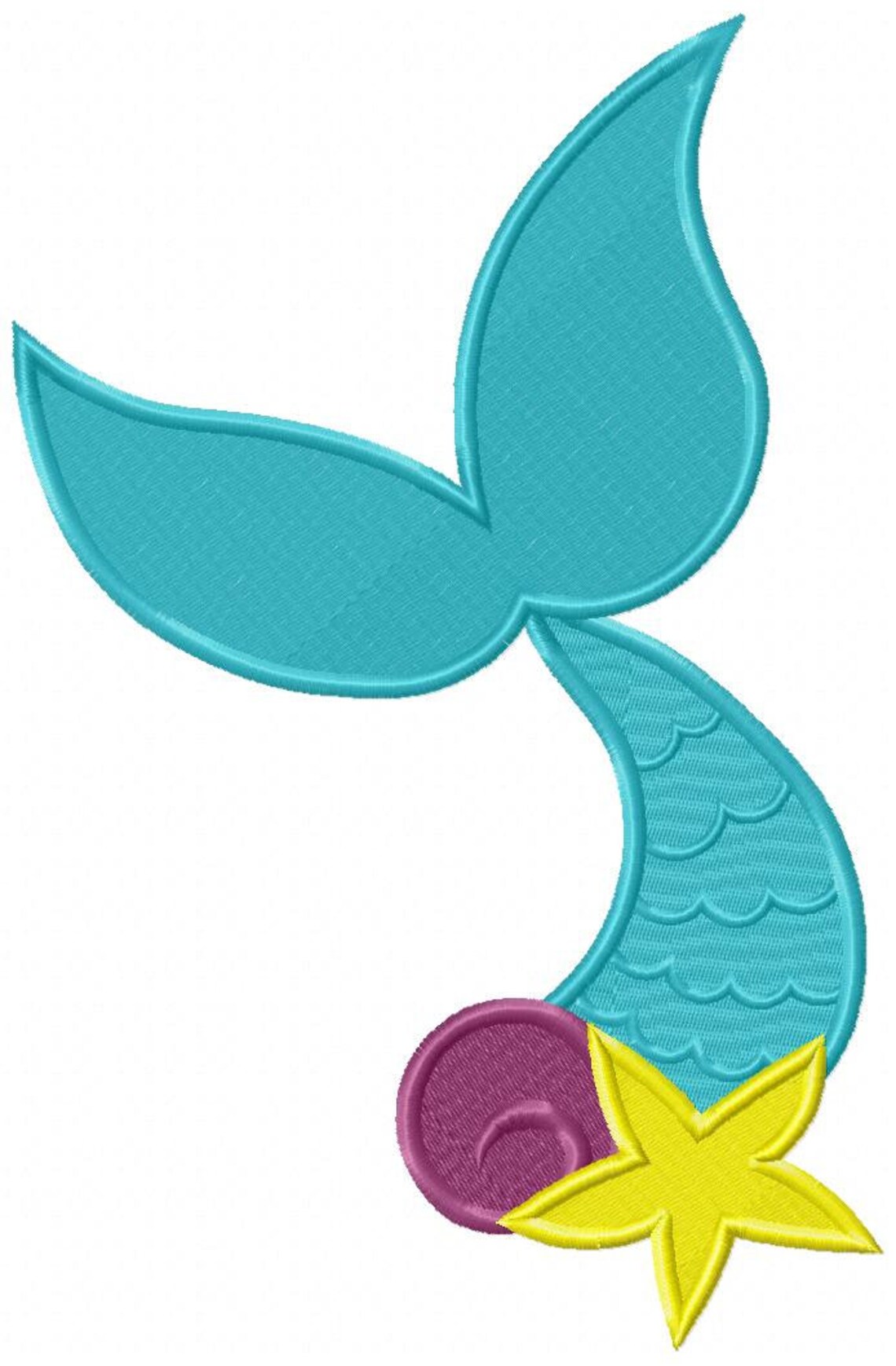 Mermaid Tail Fill Stitch Embroidery Design 4x4 5x4 5x7 5x8 Etsy