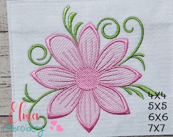 Intricate Flower - Fill Stitch - 4x4 5x5 6x6 7x7 - Machine
