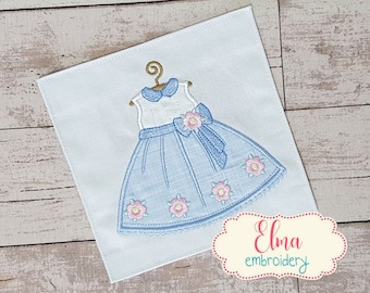 Baby Girl Dress Applique Embroidery Design (4x4 5x5 6x6 7x7)