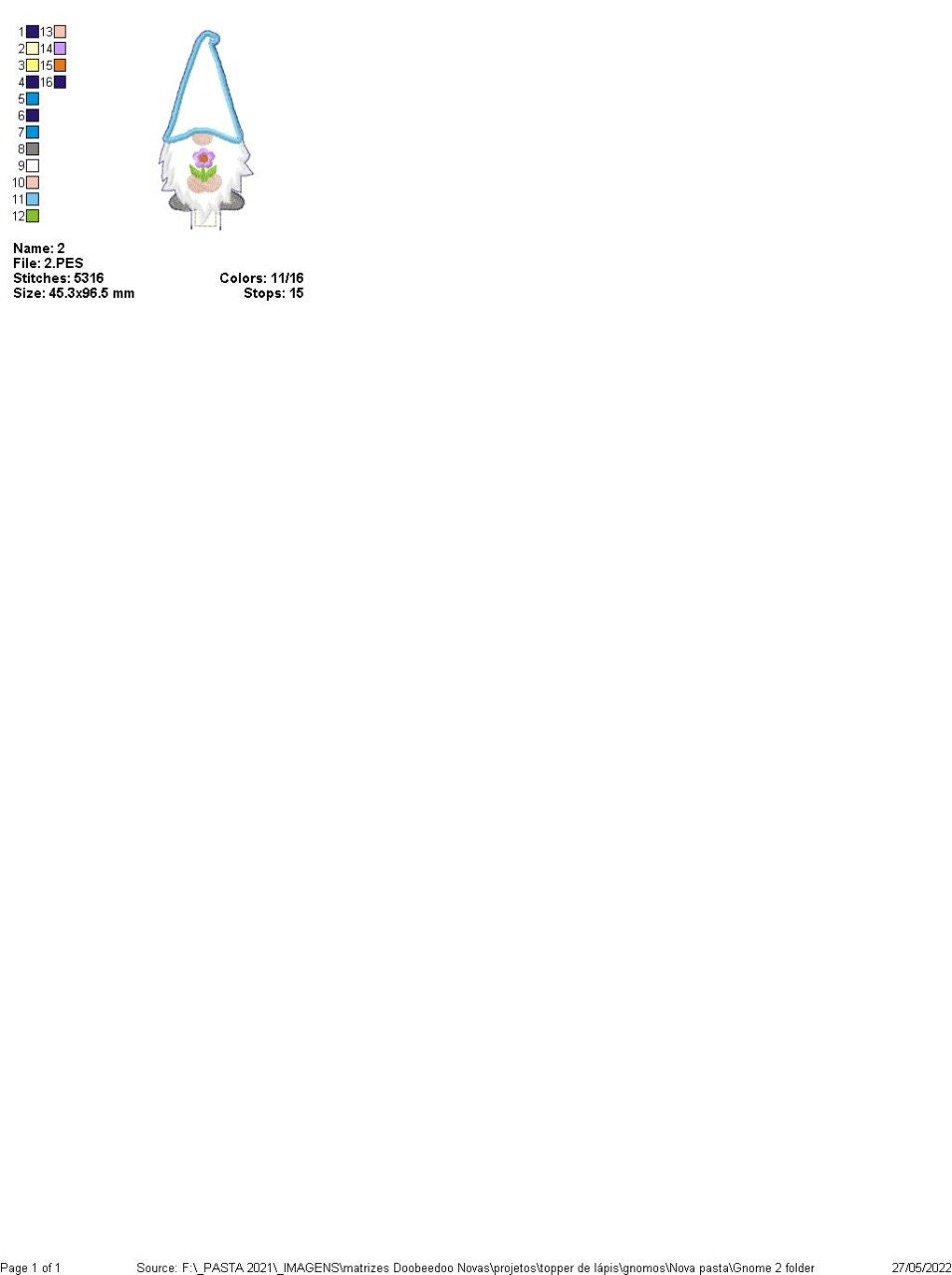 Cute Gnomes Pencil Topper ITH Project Applique Hoop 4x4 Etsy