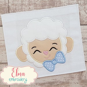 Sheep Boy Face - Machine Embroidery Design - Applique Embroidery - Animal Embroidery Design - 4x4 5x5 6x6 7x7 - Farm Animals Embroidery