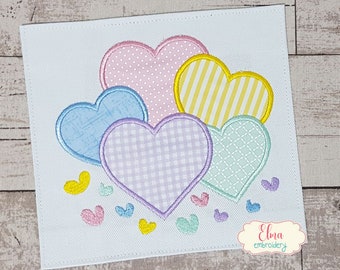 Lot of Hearts - Machine Embroidery Design - Applique - 4x4